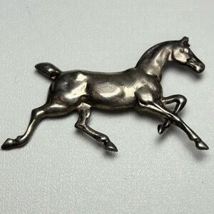 Signed Sterling Silver 925 Beau Horse Foal Colt Prancing Galloping Solid Cast